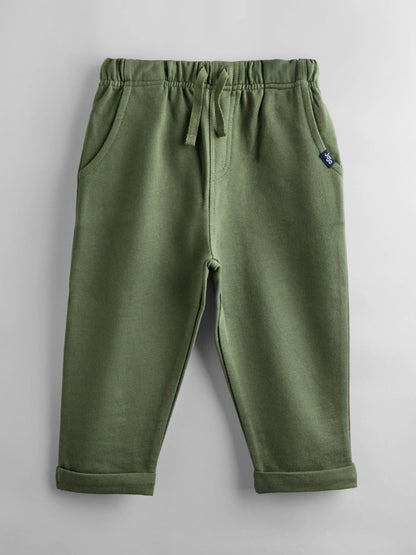 JoJo Maman Bébé Khaki Green Stripe & Khaki 2-Pack Stripe & Plain Joggers image 3
