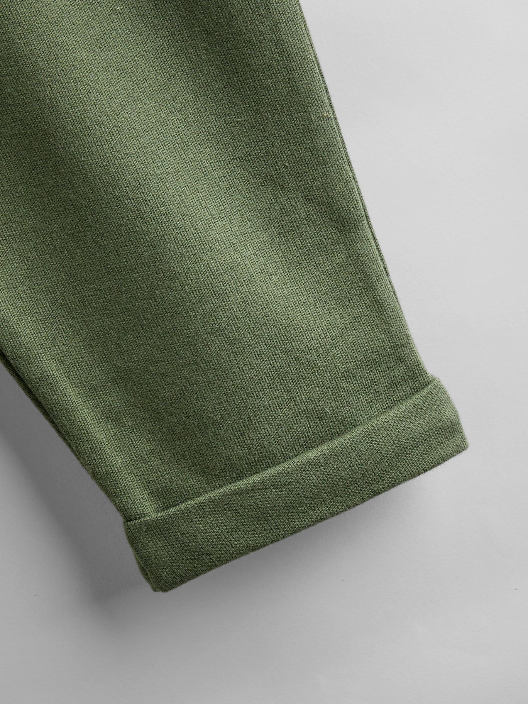 JoJo Maman Bébé Khaki Green Stripe & Khaki 2-Pack Stripe & Plain Joggers image 4