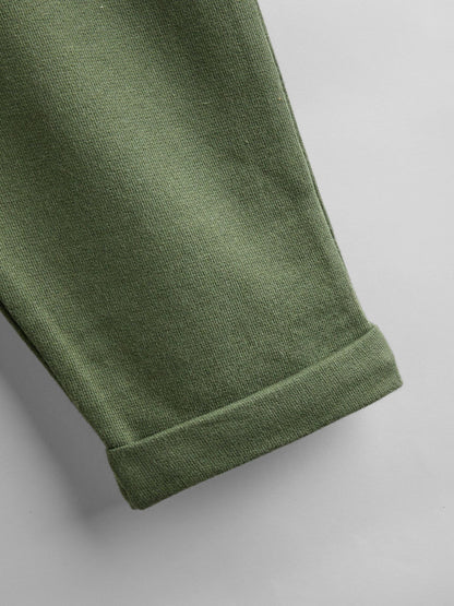 JoJo Maman Bébé Khaki Green Stripe & Khaki 2-Pack Stripe & Plain Joggers image 4