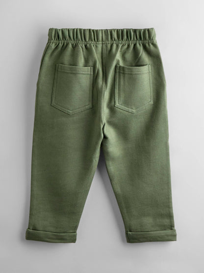 JoJo Maman Bébé Khaki Green Stripe & Khaki 2-Pack Stripe & Plain Joggers image 5