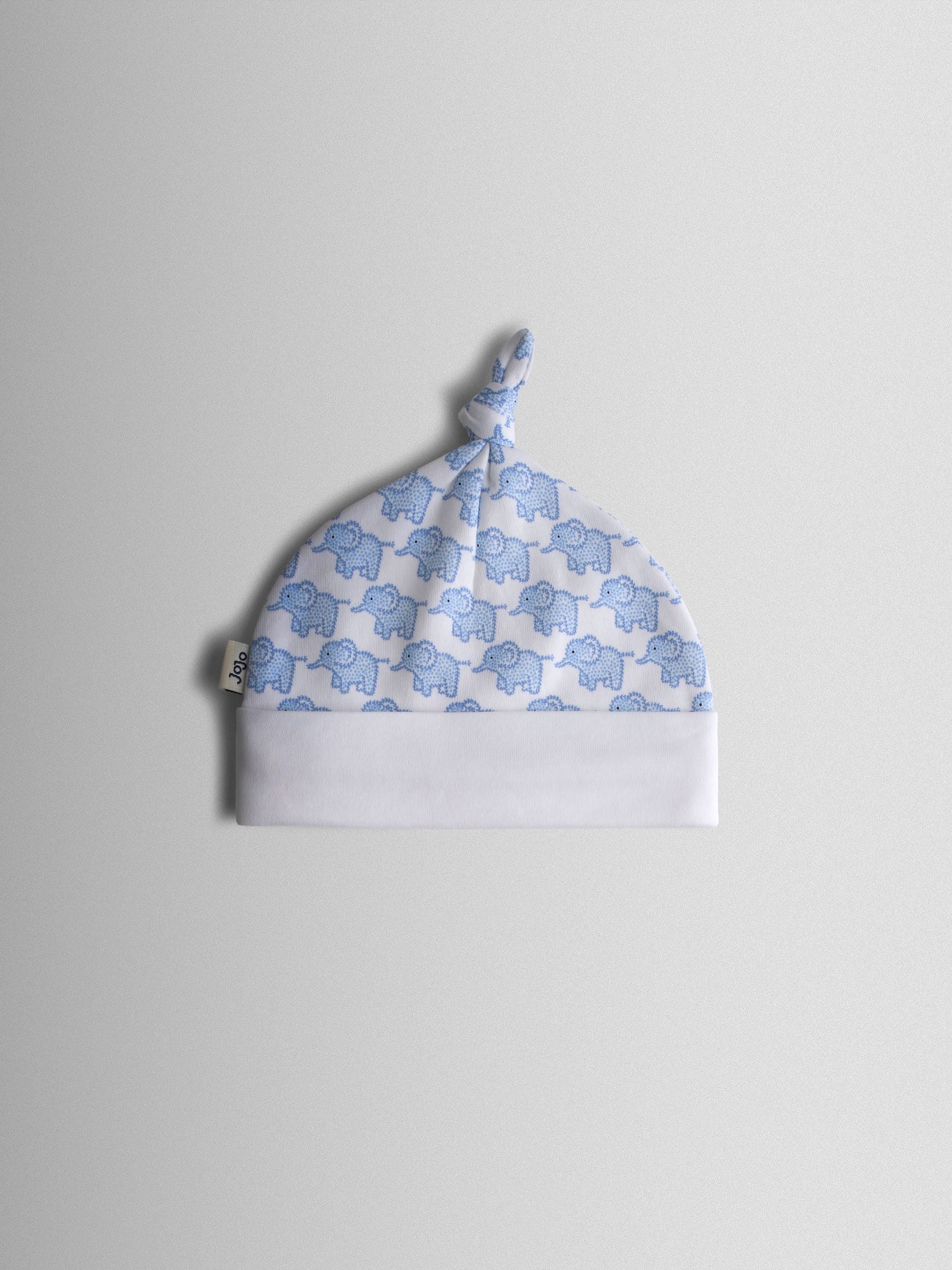 JoJo Maman Bébé Blue 3-Pack Elephant, Stripe & Star Baby Hats image 4