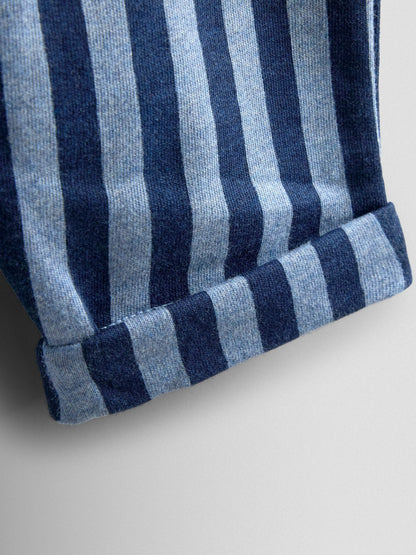 JoJo Maman Bébé Navy Blue 2-Pack Stripe & Plain Joggers image 6