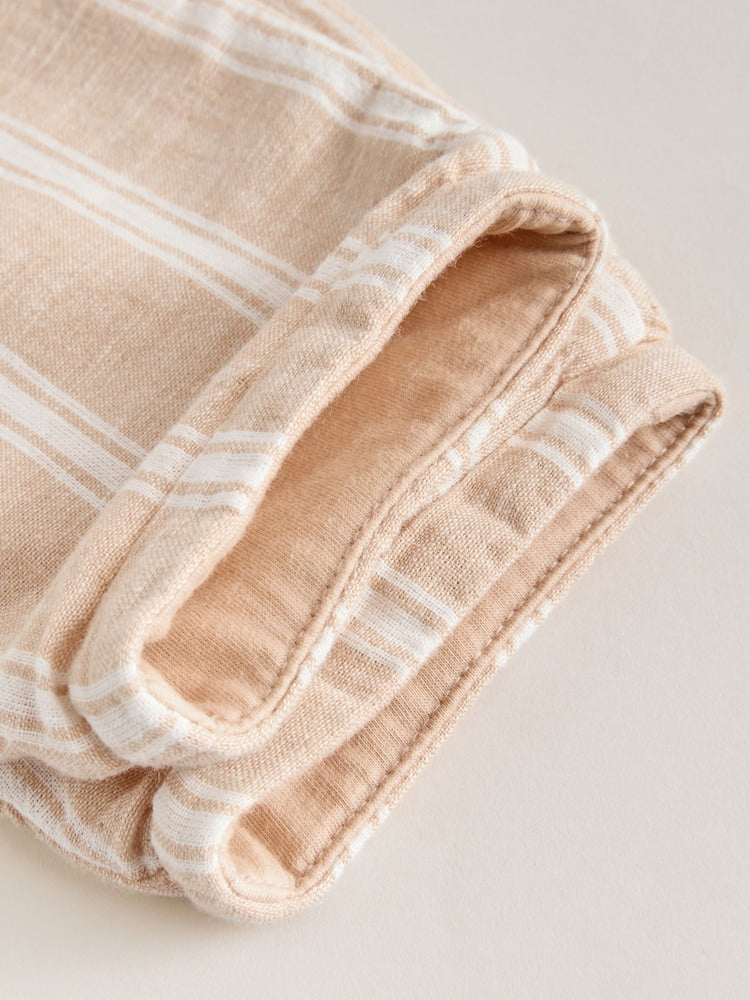 White/Orange Stripe Shirt and Trousers Baby Set (0mths-3yrs)