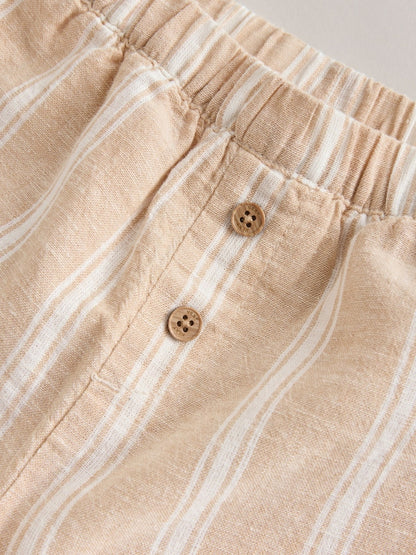 White/Orange Stripe Shirt and Trousers Baby Set (0mths-3yrs)