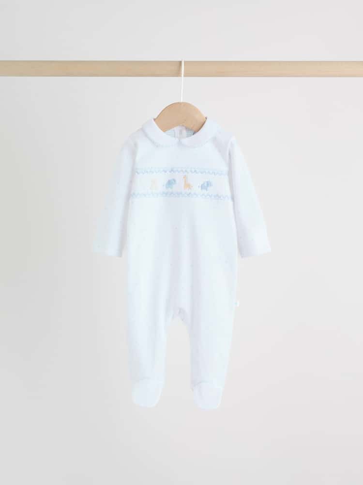 White Baby Sleepsuits 3 Pack Immediate