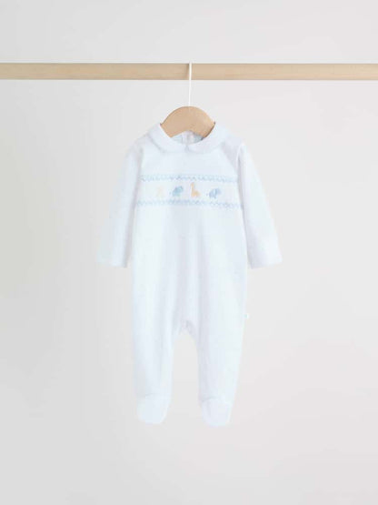 White Baby Sleepsuits 3 Pack Immediate