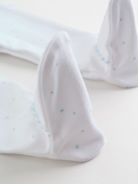 White Baby Sleepsuits 3 Pack Immediate