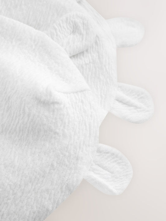 White Beanie Jersey Baby Hats 3 Pack (0-12mths)