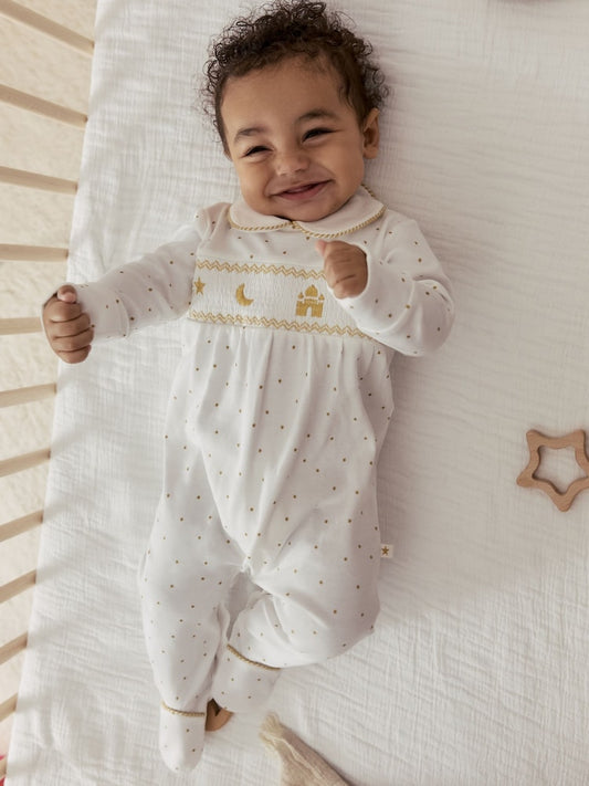 White Collar EID Baby Sleepsuit (0mths-2yrs)