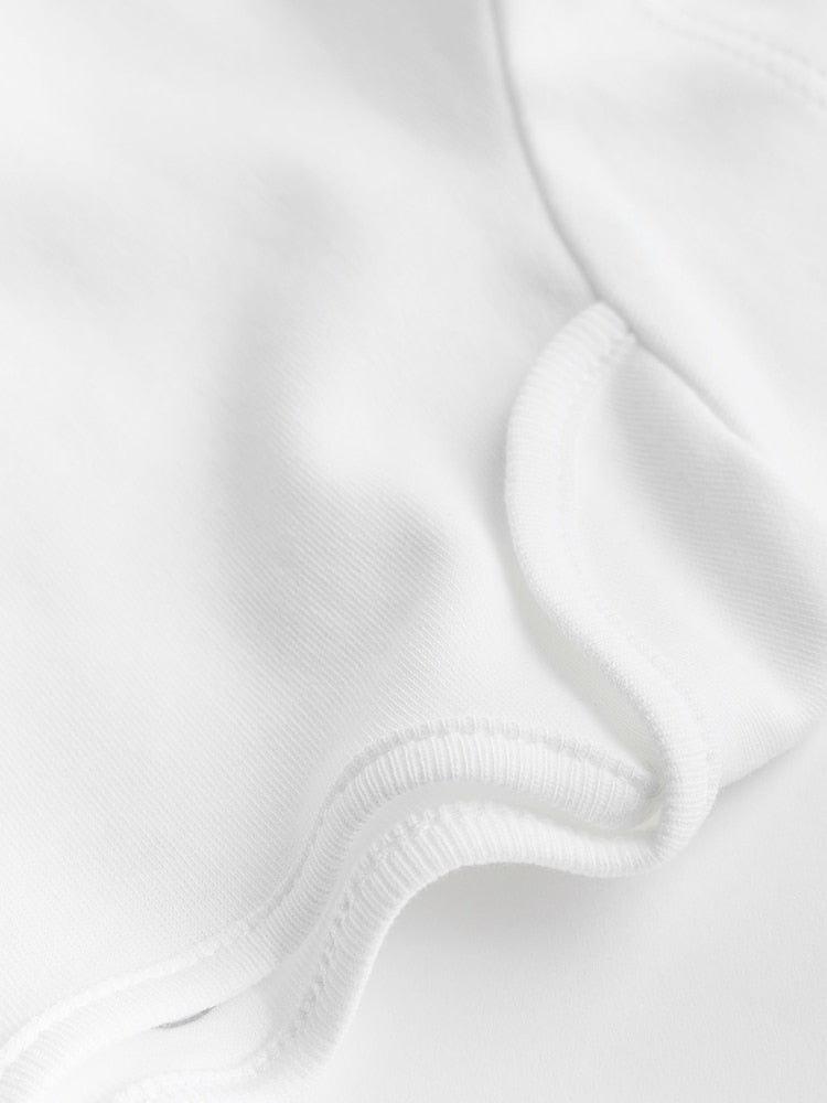 White Essential 5 Pack Short Sleeve Bodysuits