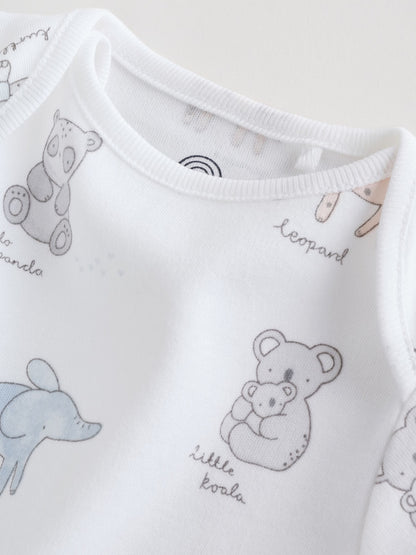 White Short Sleeve Baby Bodysuits 5 Pack