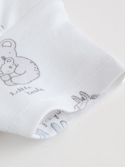 White Short Sleeve Baby Bodysuits 5 Pack