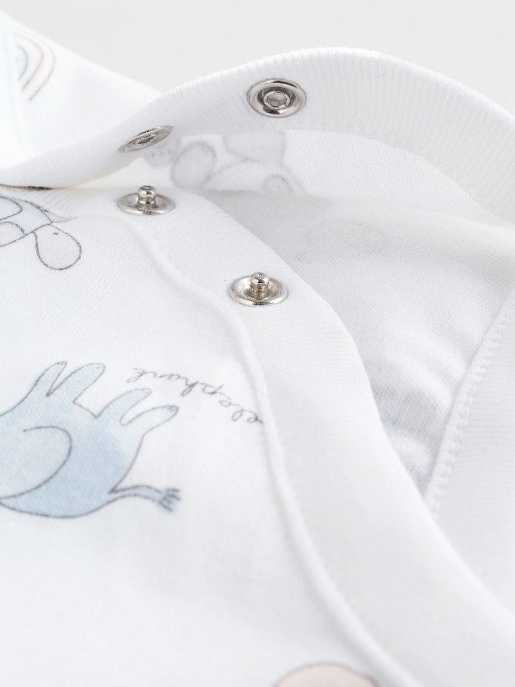 White Short Sleeve Baby Bodysuits 5 Pack