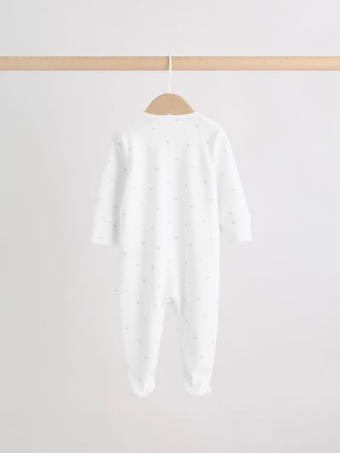 White Sleepsuit, Bodysuit, Hat and Bib Set 4 Piece Immediate