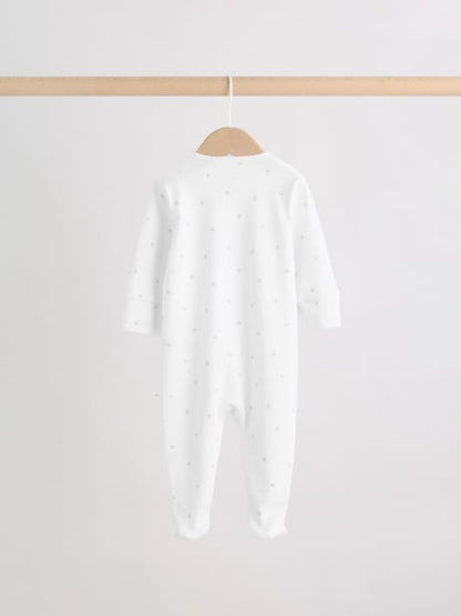 White Sleepsuit, Bodysuit, Hat and Bib Set 4 Piece Immediate