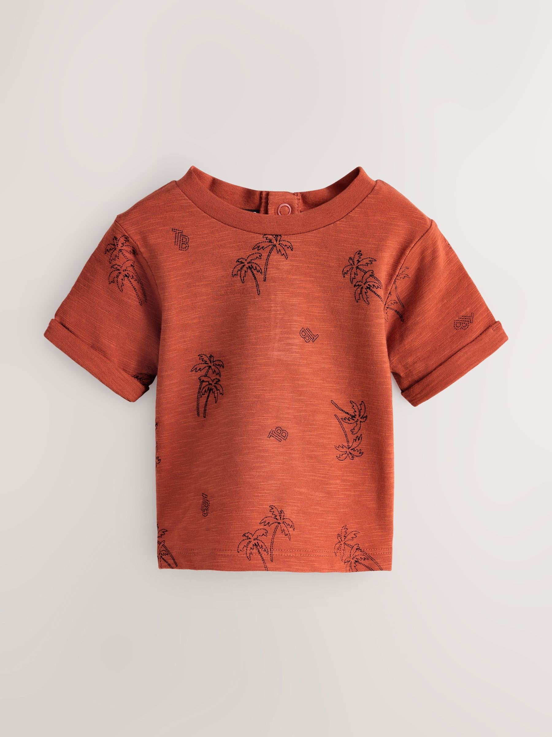 Baker by Ted Baker Stone and Rust Red Dungarees T-Shirt Set image 3