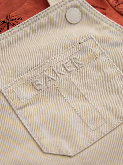Baker by Ted Baker Stone and Rust Red Dungarees T-Shirt Set image 4