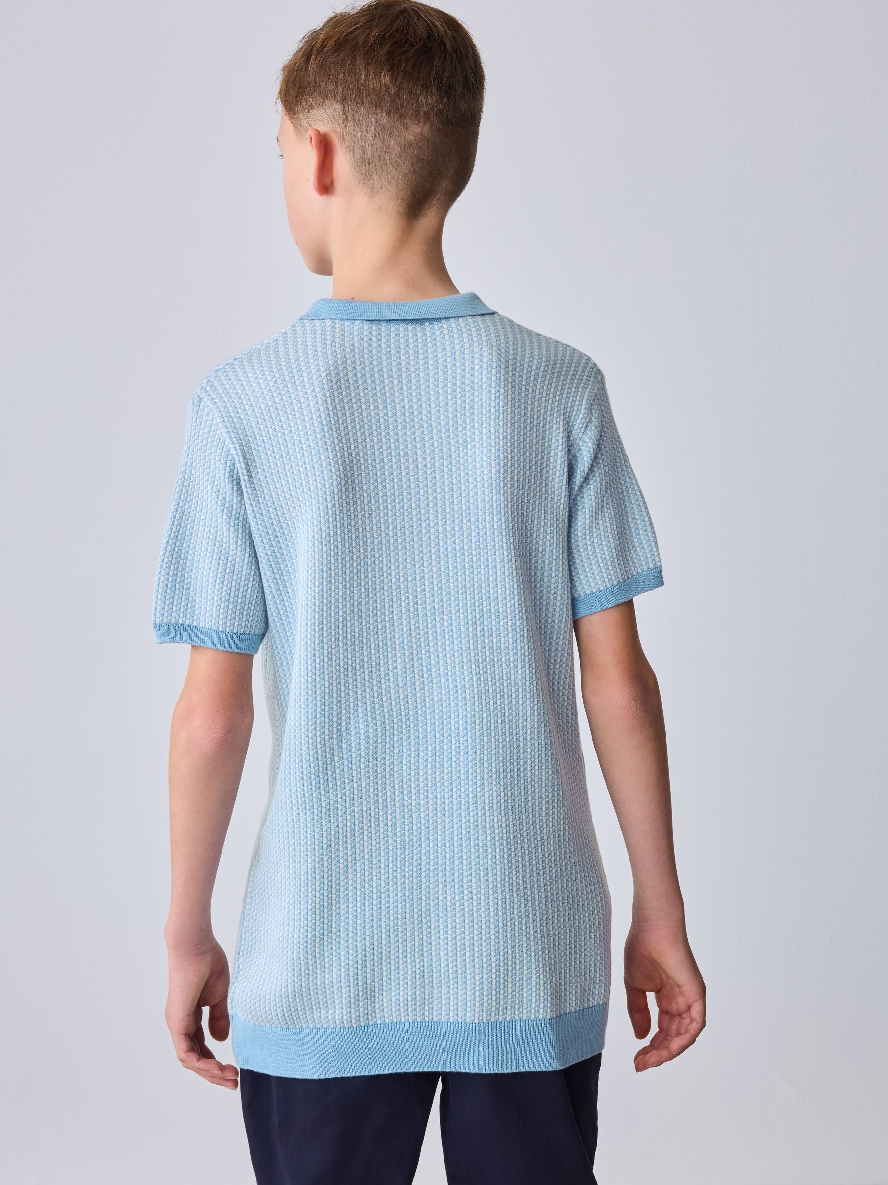 Baker by Ted Baker Knitted Blue Polo Shirt image 4