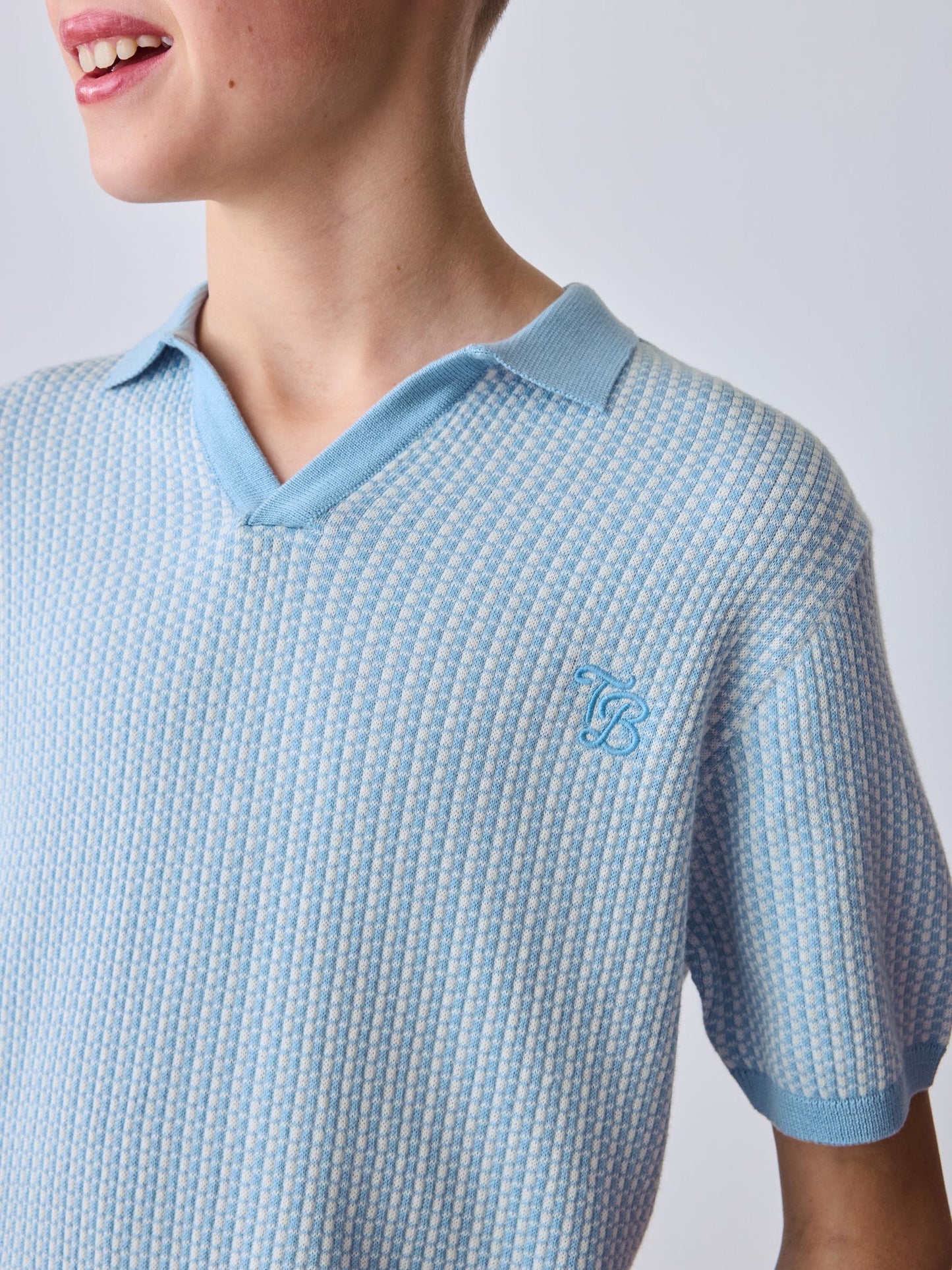 Baker by Ted Baker Knitted Blue Polo Shirt image 7