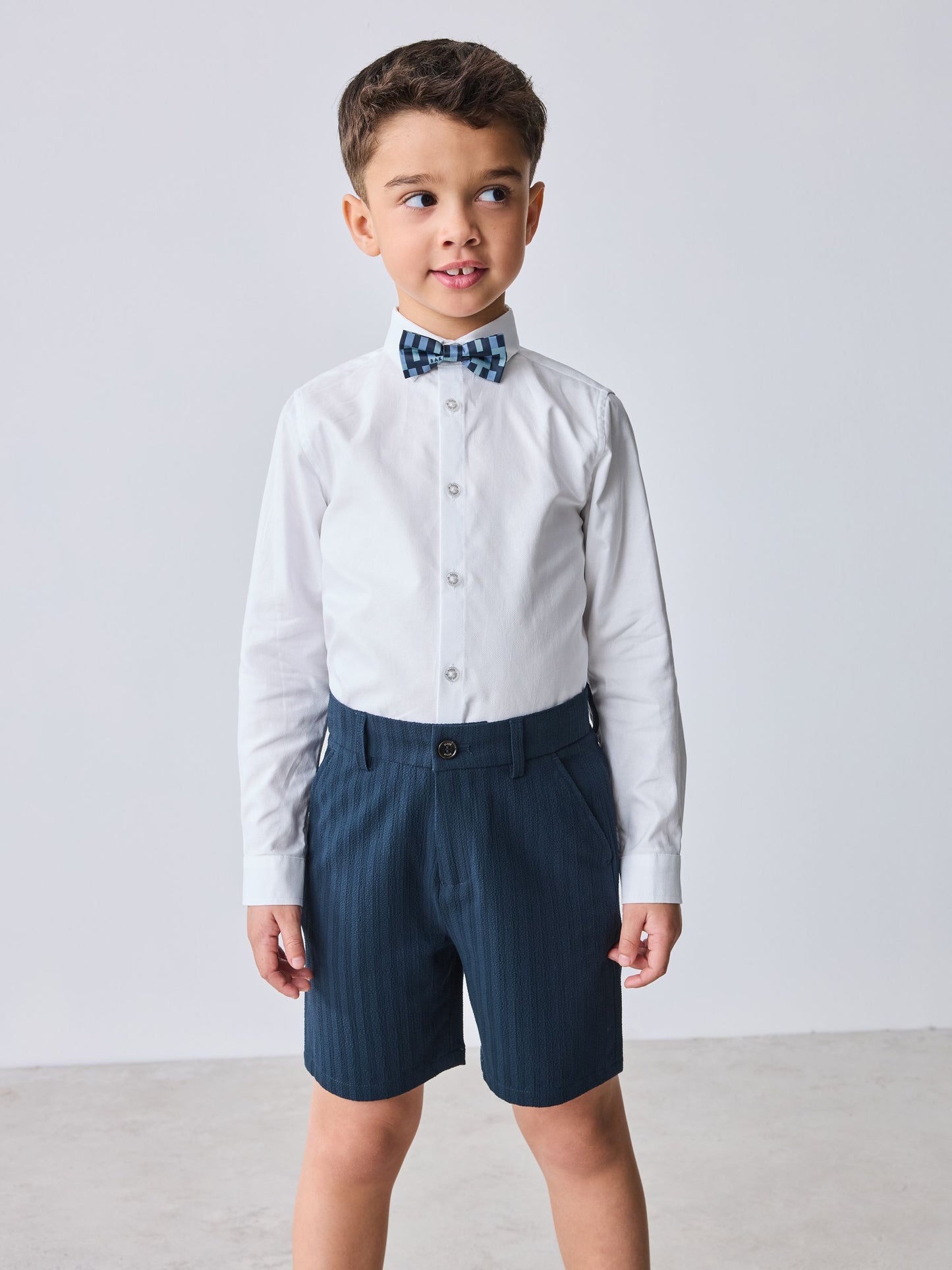 Baker by Ted Baker Navy Seersucker Textured Suit Jacket and Shorts Set image 5