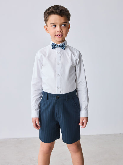Baker by Ted Baker Navy Seersucker Textured Suit Jacket and Shorts Set image 5