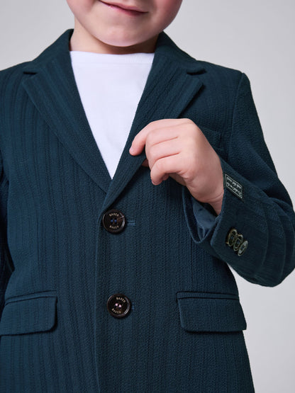Baker by Ted Baker Navy Seersucker Textured Suit Jacket and Shorts Set image 6