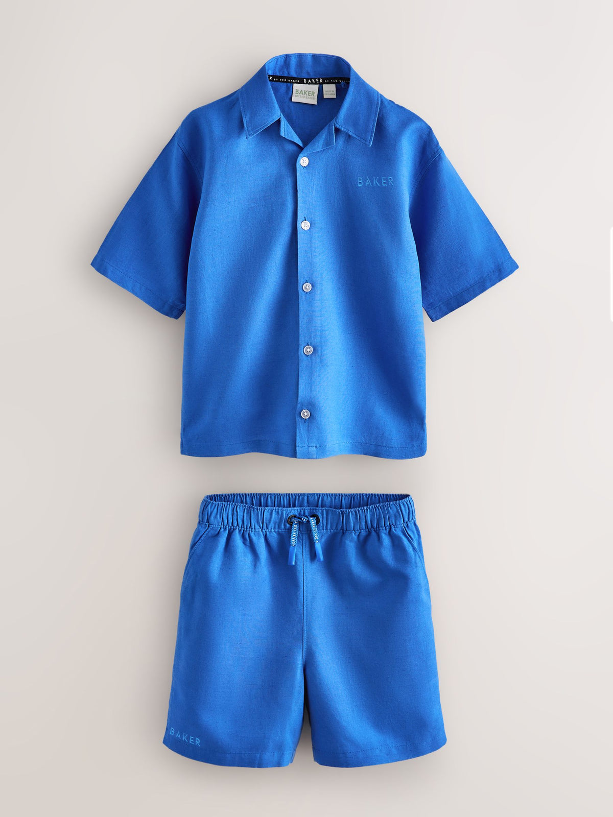 Dsiney Kidz - Baker by Ted Baker Blue Linen Shirt and Shorts Set image 1