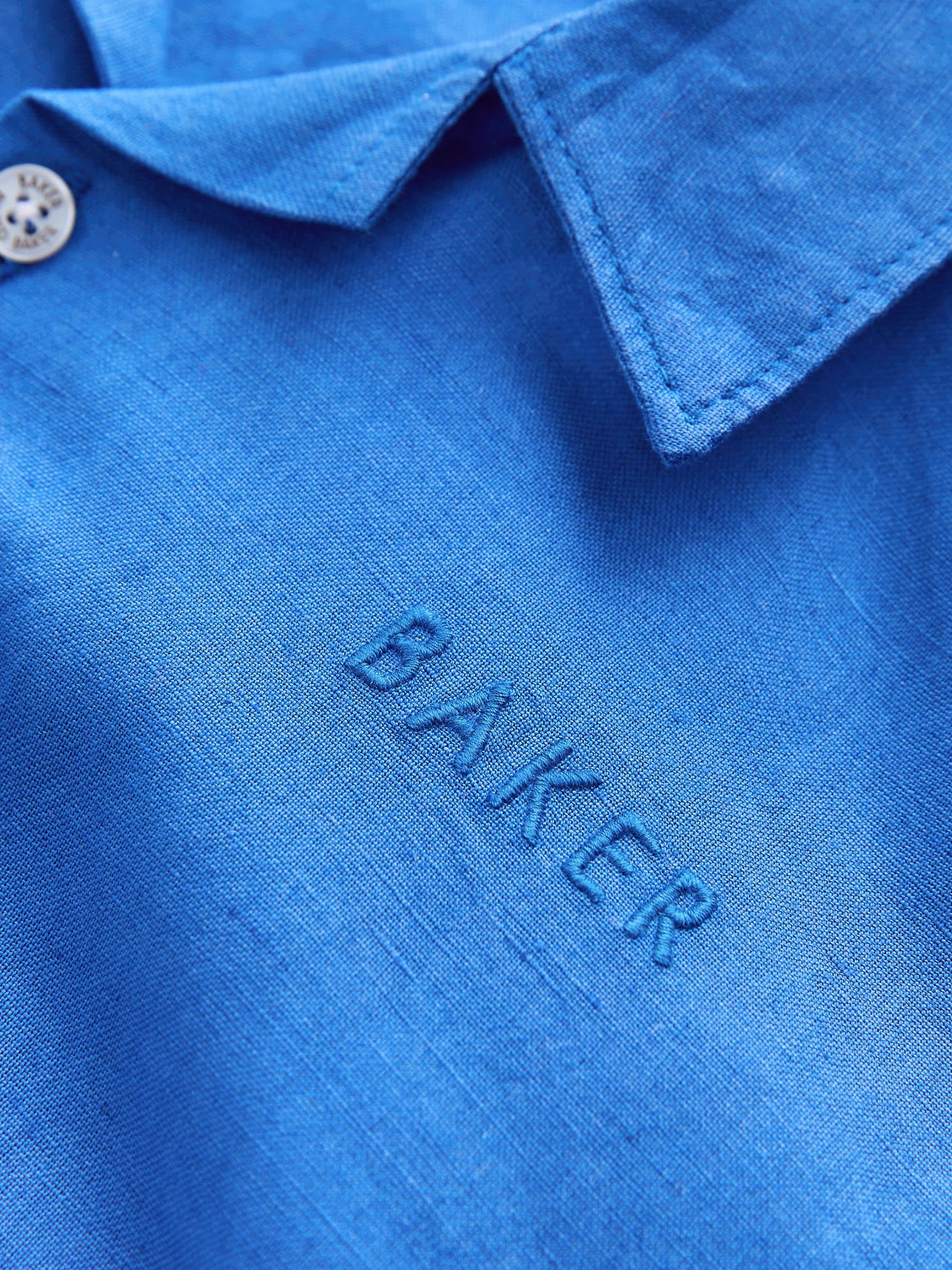 Baker by Ted Baker Blue Linen Shirt and Shorts Set image 5