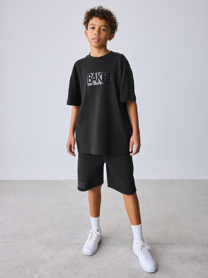 Dsiney Kidz - Baker by Ted Baker Oversized Black T-Shirt and Shorts Set image 2