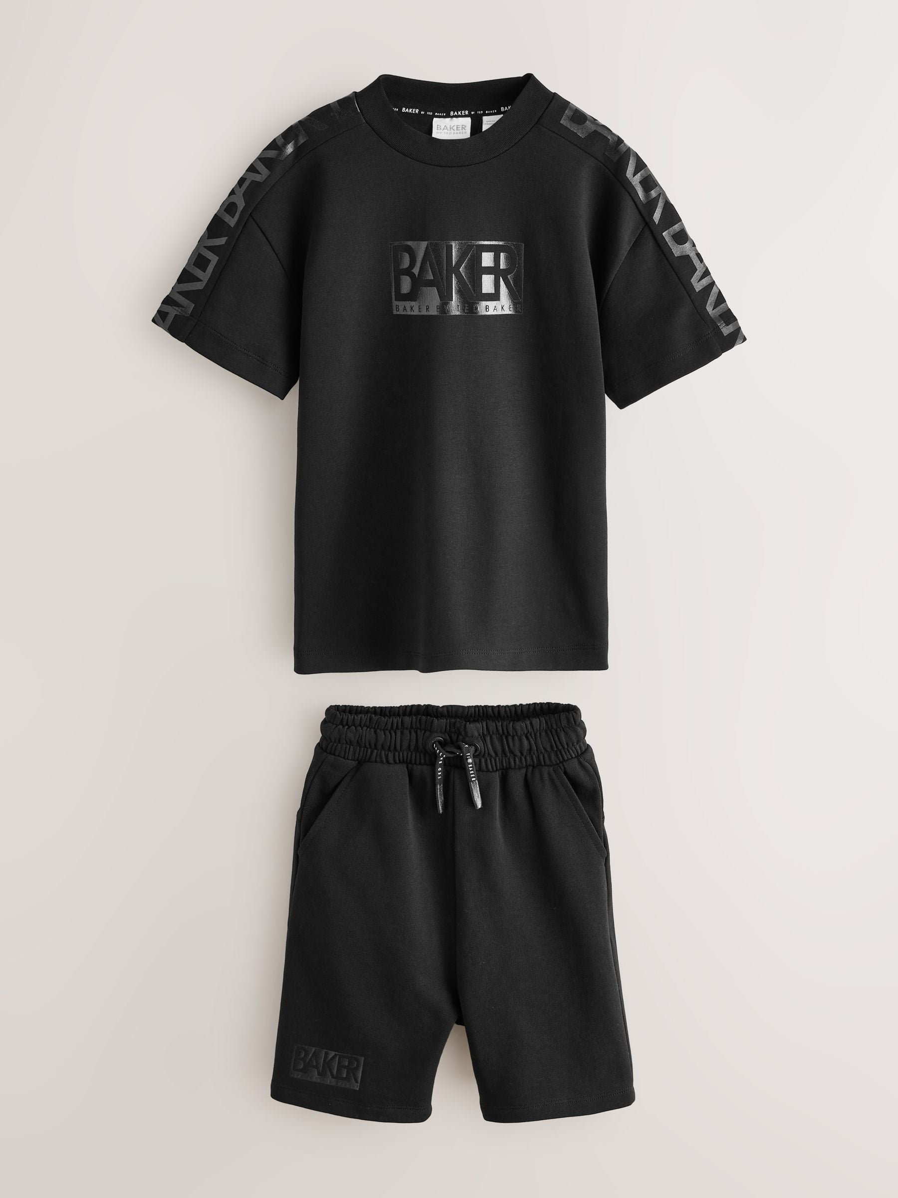 Baker by Ted Baker Oversized Black T-Shirt and Shorts Set image 8
