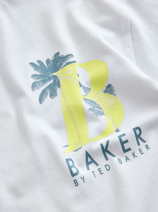 Baker by Ted Baker Graphic White T-Shirt and Stripe Shorts Set image 3