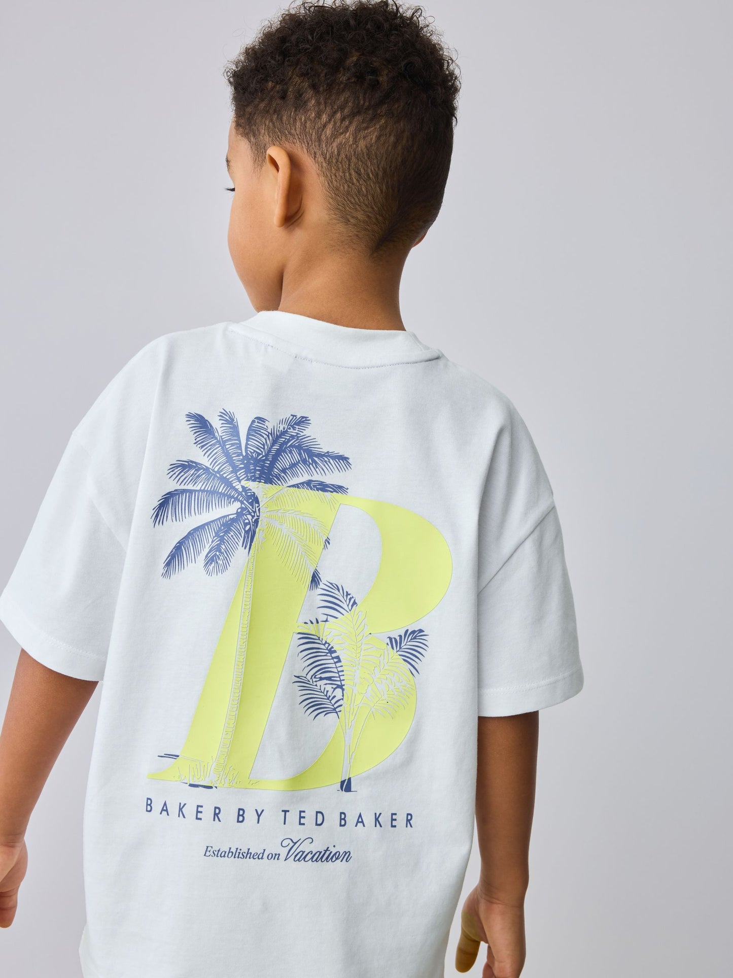 Baker by Ted Baker Graphic White T-Shirt and Stripe Shorts Set image 6