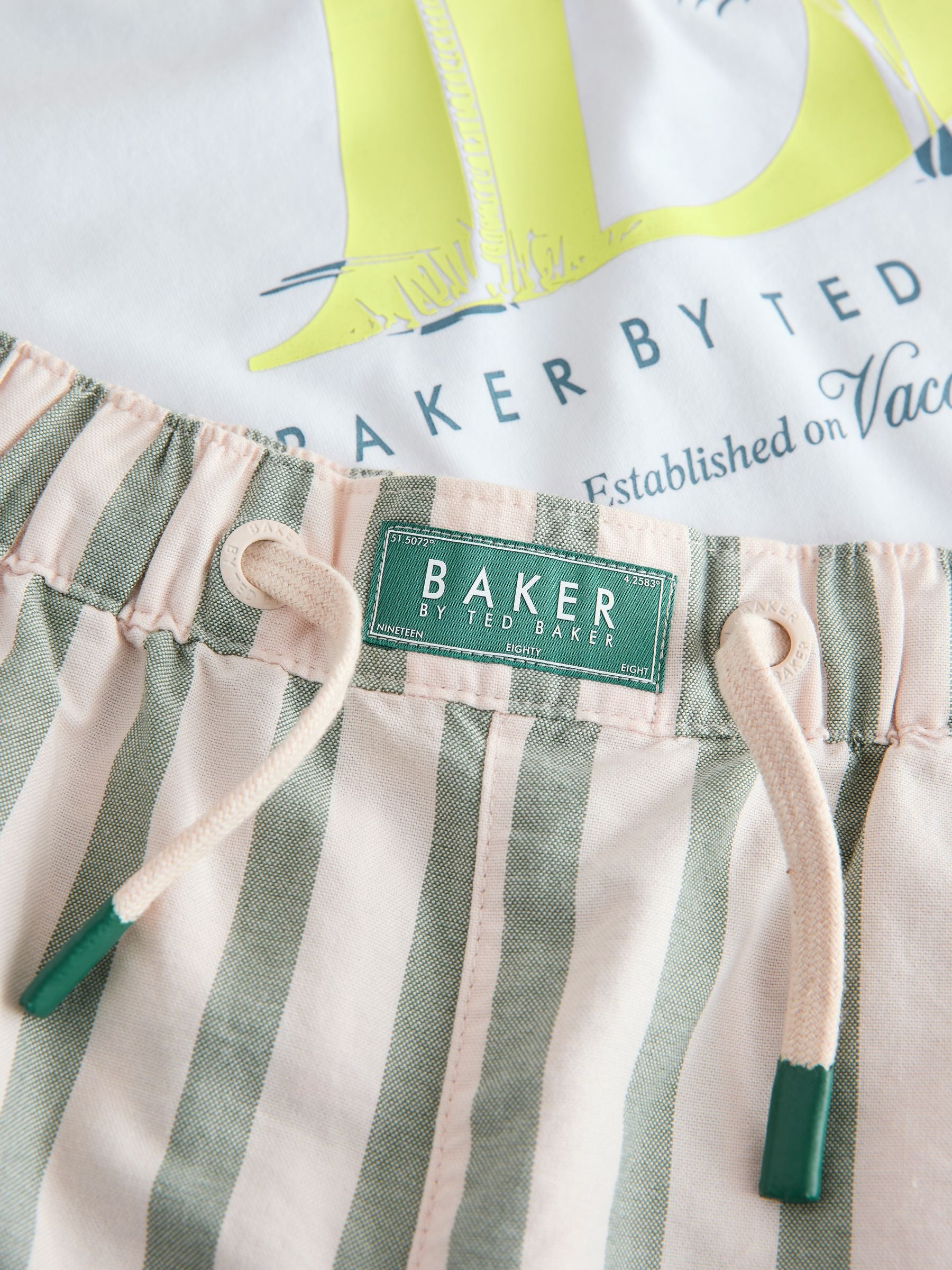 Baker by Ted Baker Graphic White T-Shirt and Stripe Shorts Set image 9