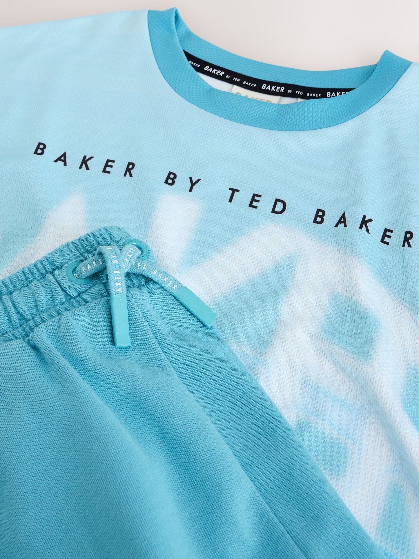 Baker by Ted Baker Oversized Ombre Blue T-Shirt and Shorts Set image 9