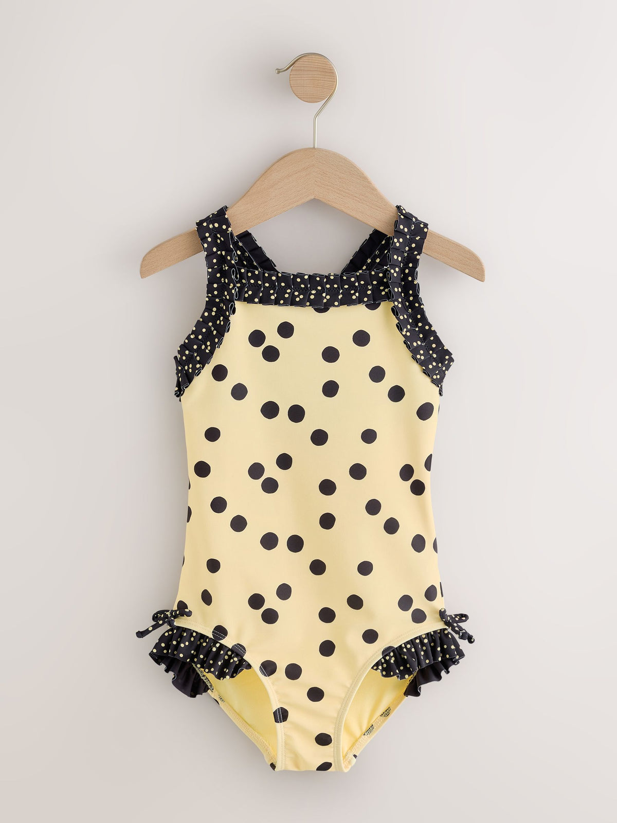 Dsiney Kidz - Yellow/Black Polka Dot Ruffle Swimsuit (3-16yrs) image 5