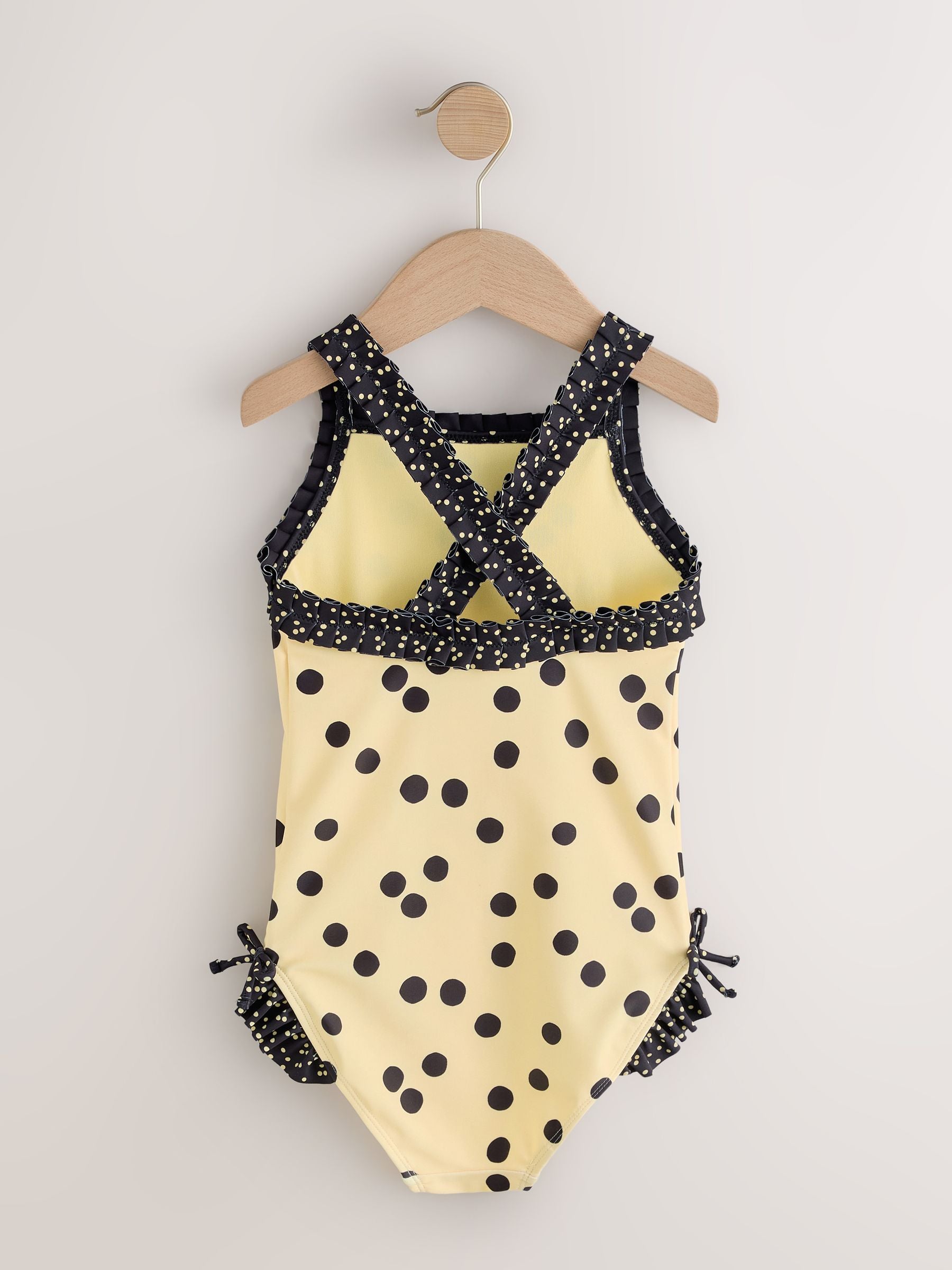 Dsiney Kidz - Yellow/Black Polka Dot Ruffle Swimsuit (3-16yrs) image 6