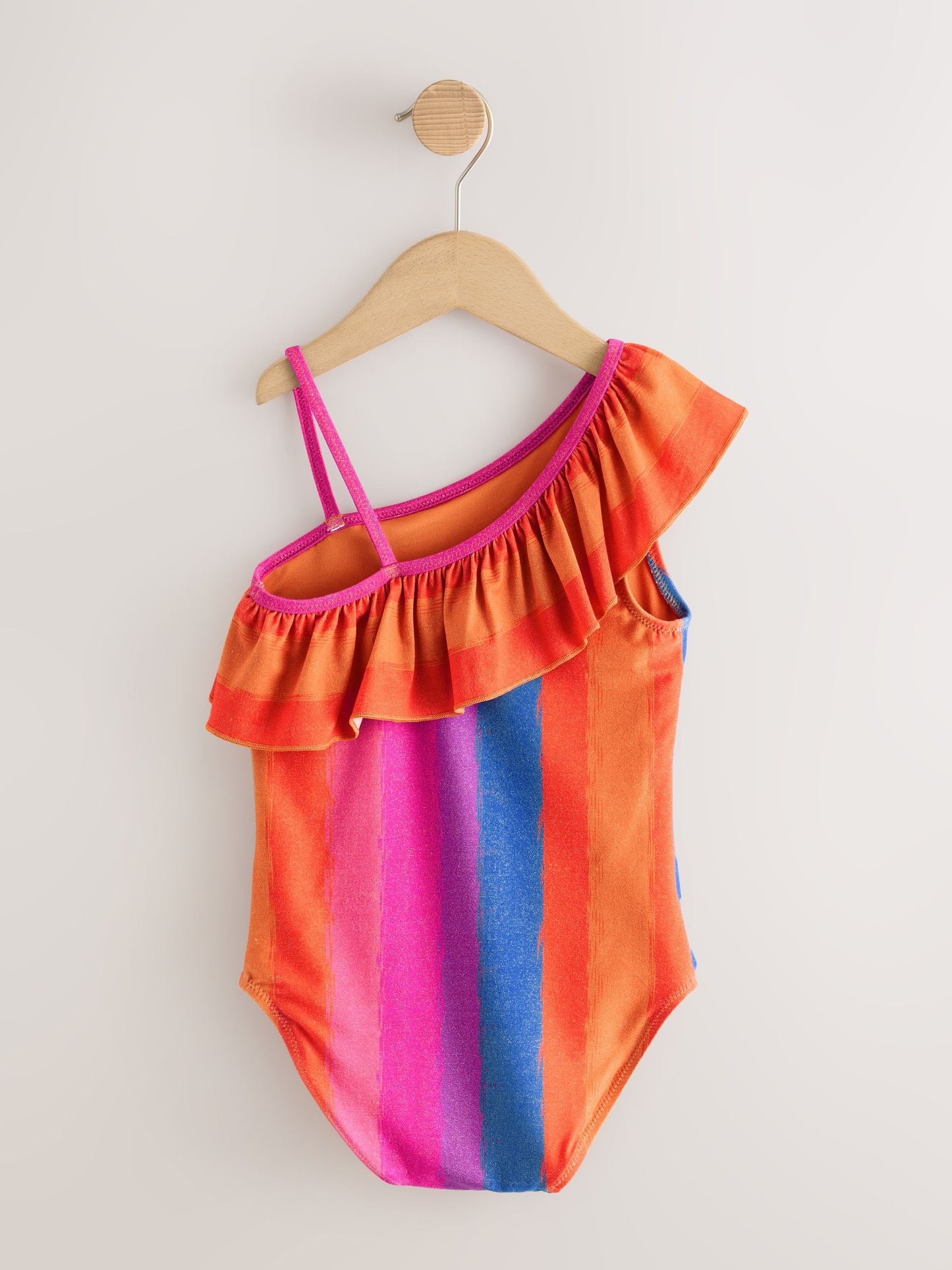 Dsiney Kidz - Multi Glitter Stripe One Shoulder Swimsuit (3-16yrs) image 5