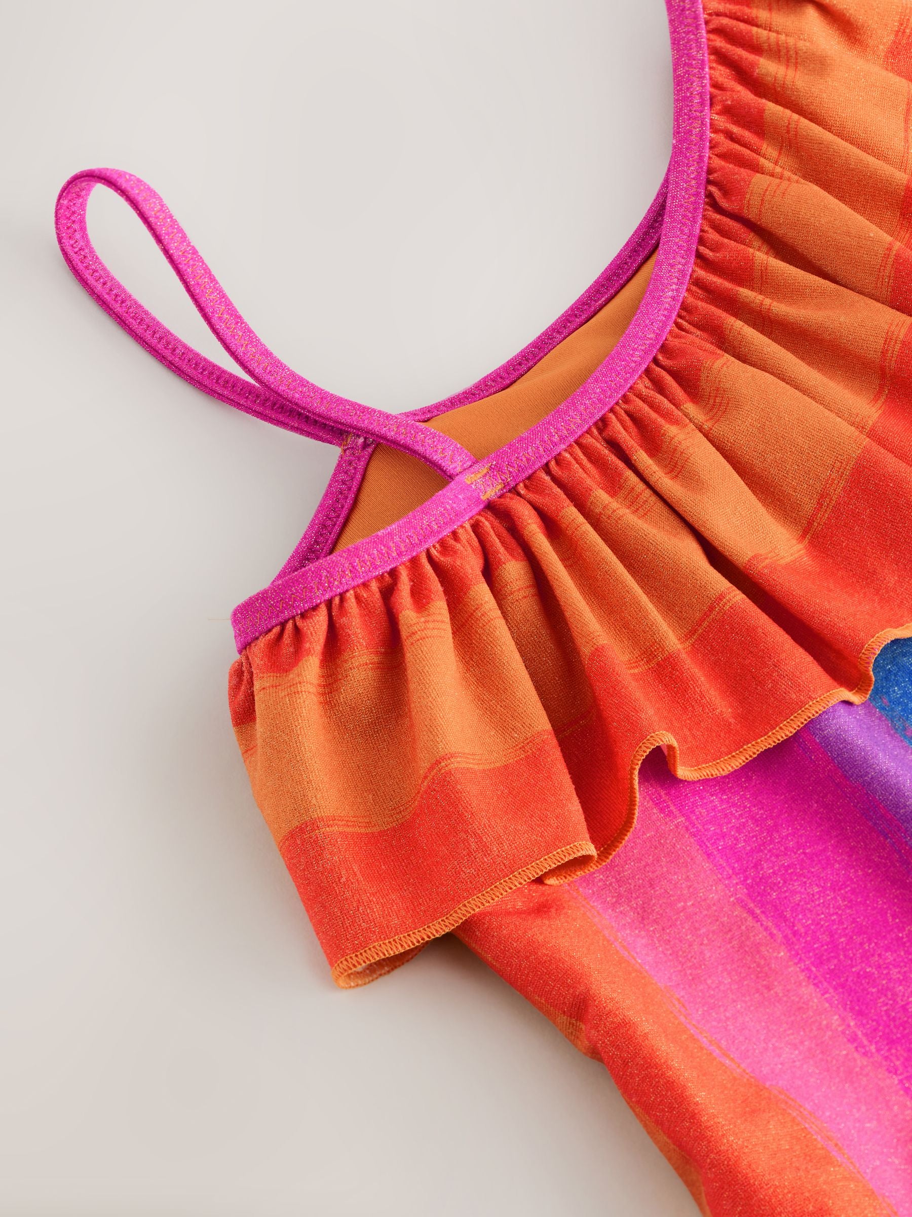 Dsiney Kidz - Multi Glitter Stripe One Shoulder Swimsuit (3-16yrs) image 6