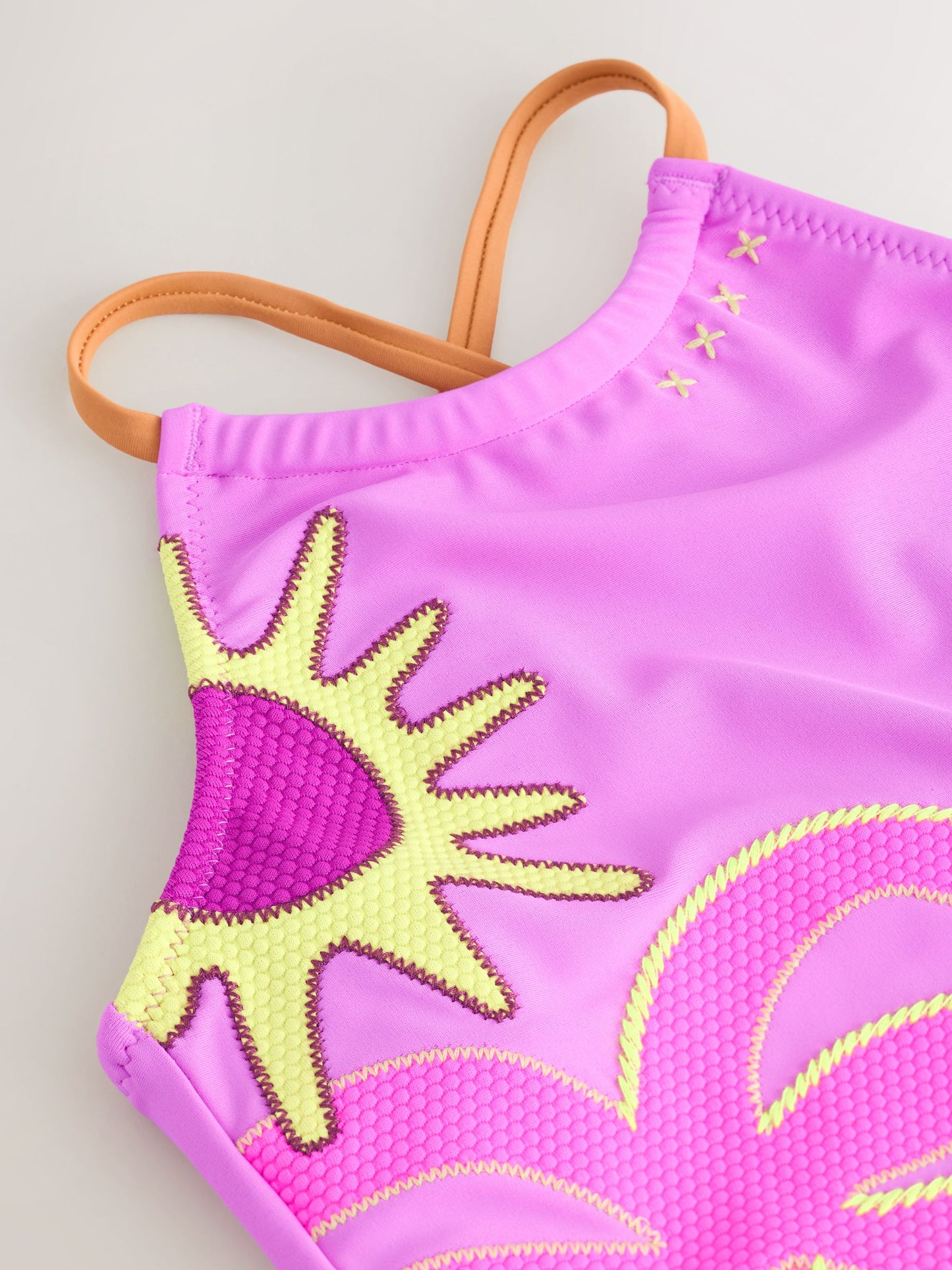Dsiney Kidz - Purple Palm Applique Strappy Ruched Swimsuit (3-16yrs) image 6