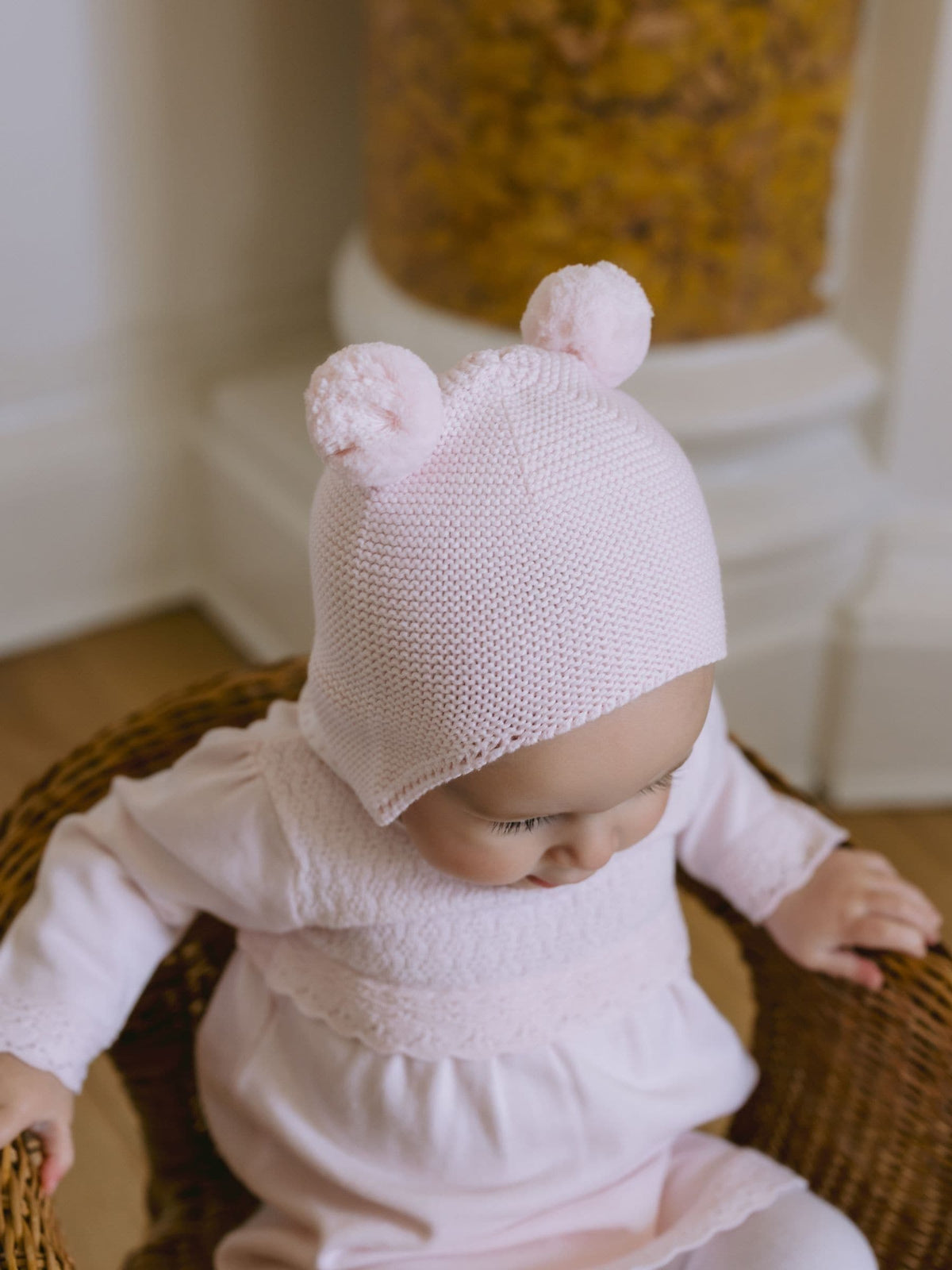 Emile Et Rose Pink Kenton Knitted Hat With Ear Flaps & Pom-Pom - image 1