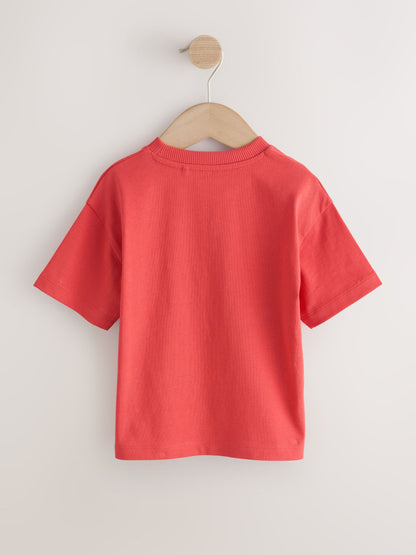 Red Short Sleeve Plain T-Shirt (3mths-7yrs) image 2