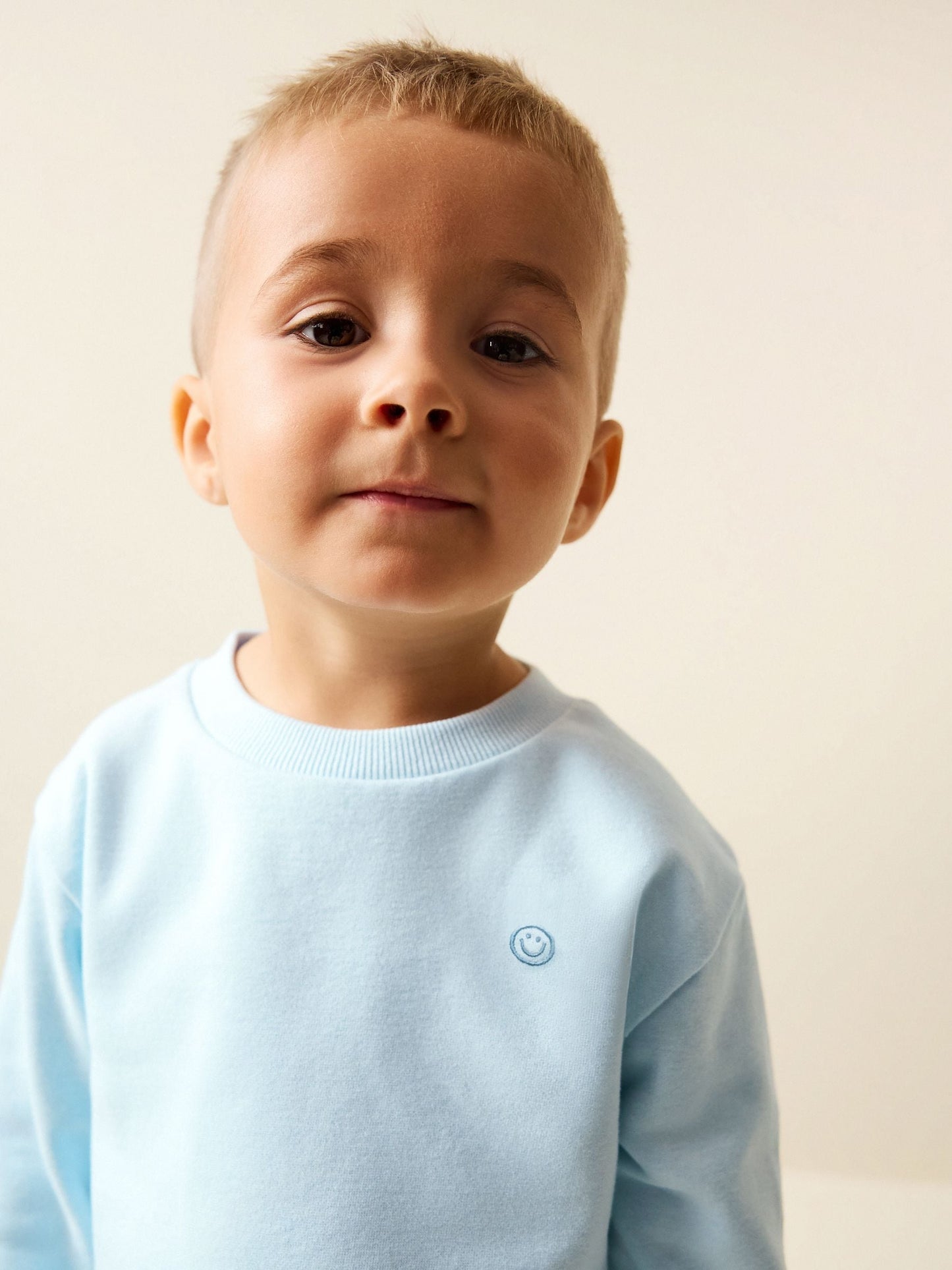 Light Blue Single Plain Crew Neck Sweatshirt and Shorts Set (3mths-7yrs) image 3