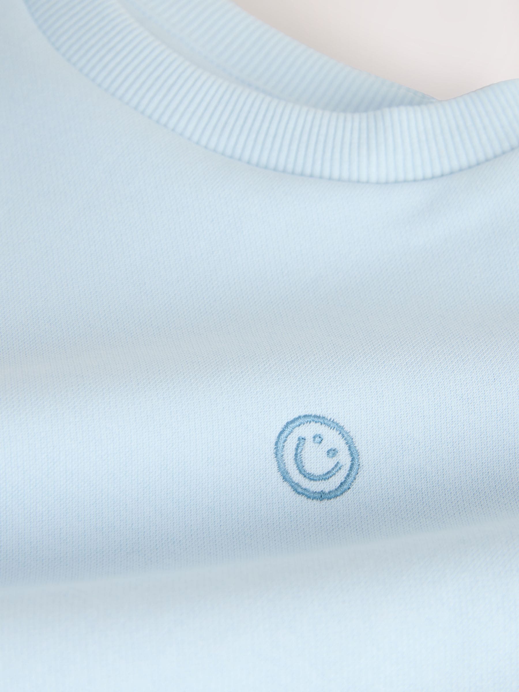 Light Blue Single Plain Crew Neck Sweatshirt and Shorts Set (3mths-7yrs) image 8