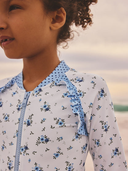Dsiney Kidz - Blue/White Floral Polka Dot Long Sleeve Sunsafe Swimsuit (3mths-16yrs) image 5