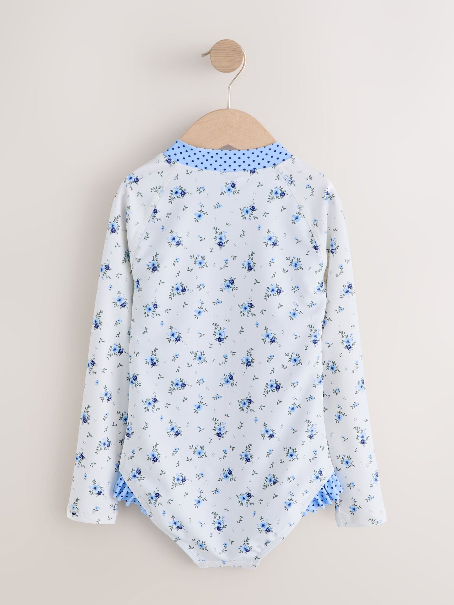 Dsiney Kidz - Blue/White Floral Polka Dot Long Sleeve Sunsafe Swimsuit (3mths-16yrs) image 7