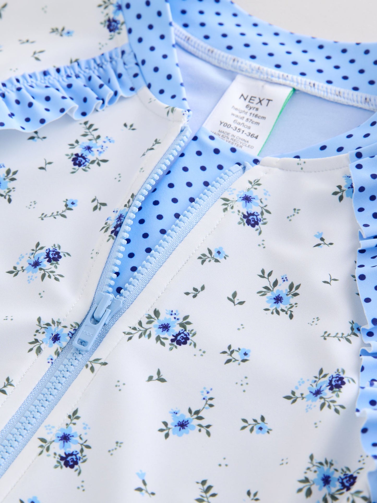 Dsiney Kidz - Blue/White Floral Polka Dot Long Sleeve Sunsafe Swimsuit (3mths-16yrs) image 9