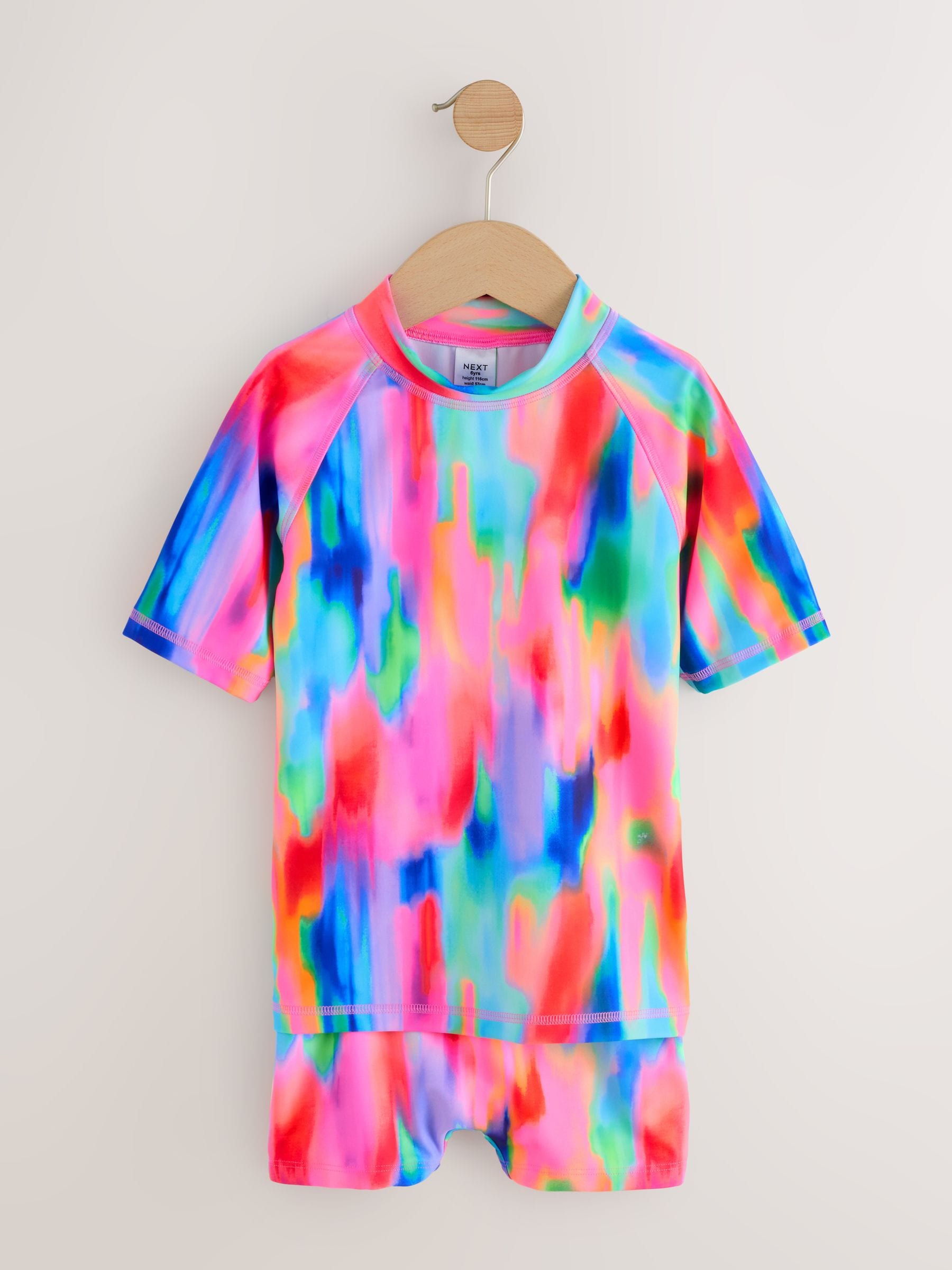 Dsiney Kidz - Rainbow Tie Dye Sunsafe Rash Vest And Shorts Swim Set (3-16yrs) image 4