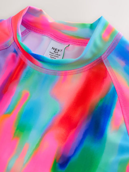 Dsiney Kidz - Rainbow Tie Dye Sunsafe Rash Vest And Shorts Swim Set (3-16yrs) image 7