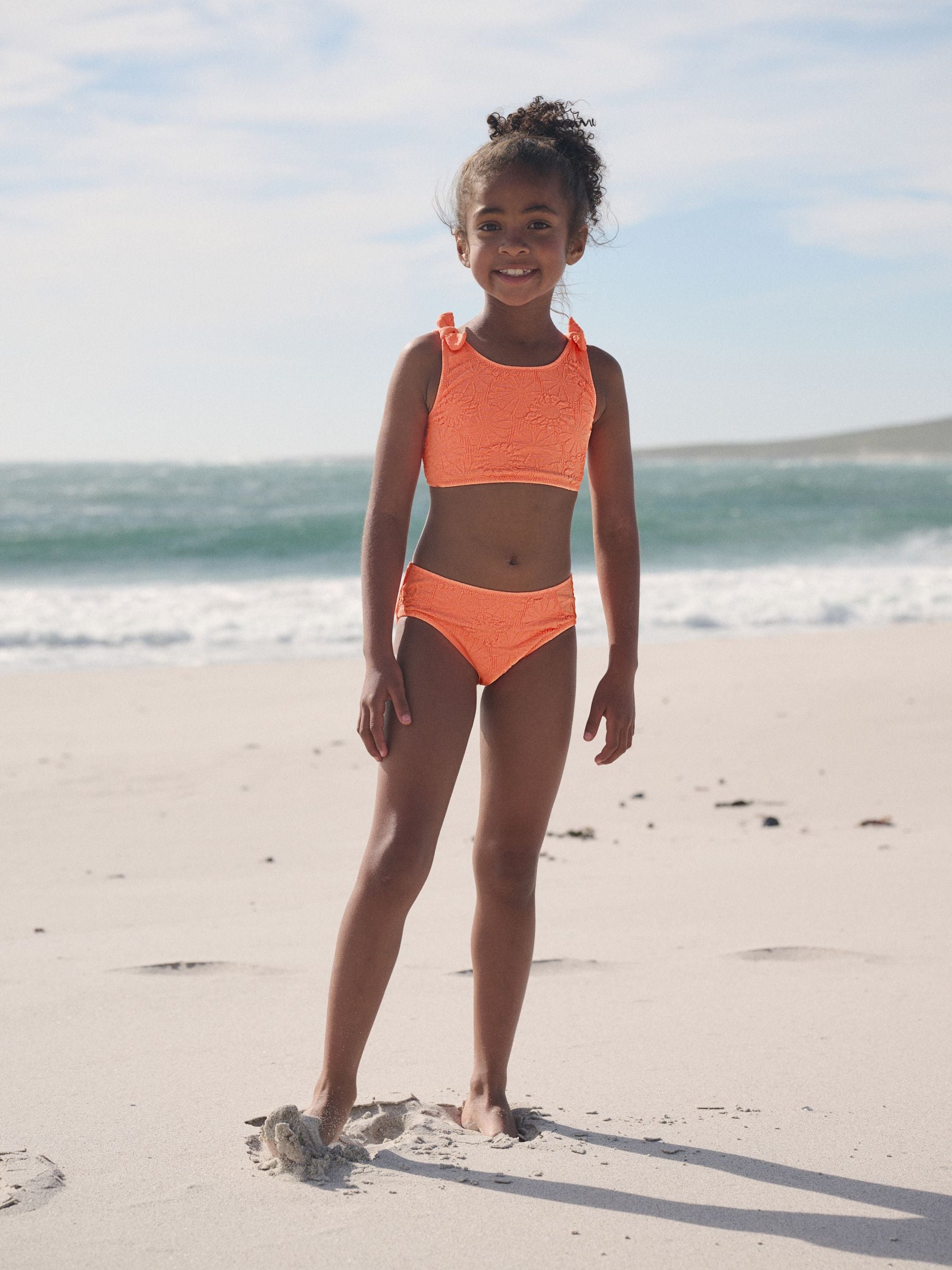 Dsiney Kidz - Orange Floral Texture Bikini (3-16yrs) image 2