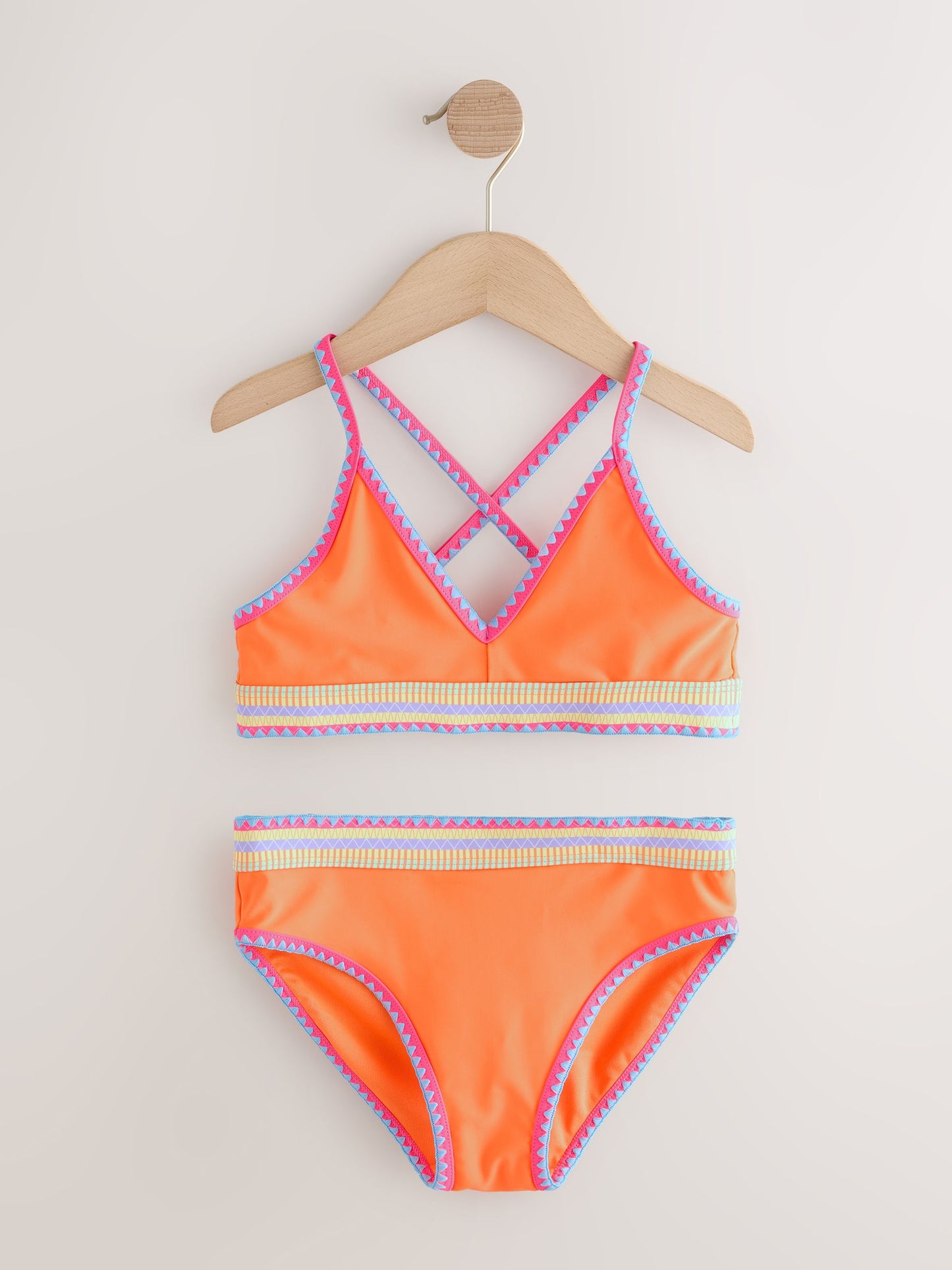 Orange Embroidered Triangle Bikini (8-16yrs) image 4